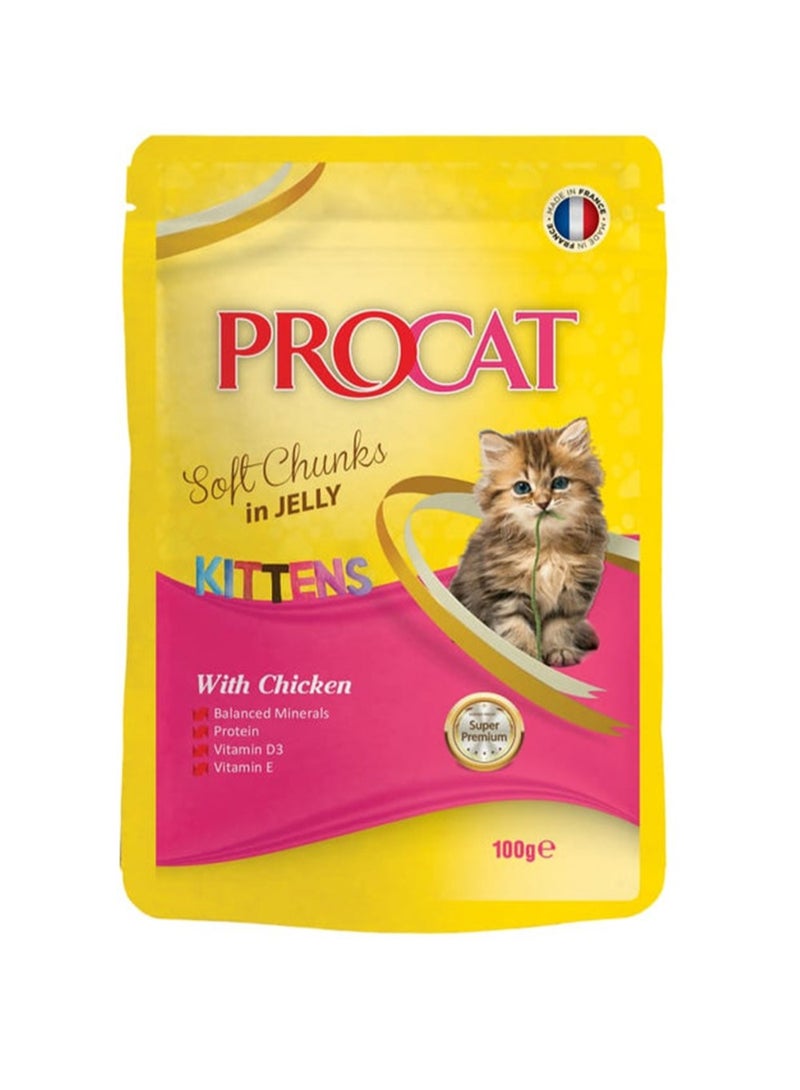 PROCAT PROCAT Kitten Soft chunks in jelly with Chicken 100 gm