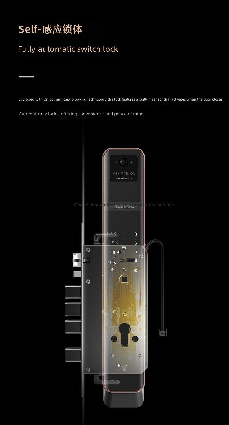Haier VZ20 Pro Smart Lock - Finger Vein, Fingerprint, Password & Card, Automatic Electronic Door Lock with Remote Monitoring - Image 5