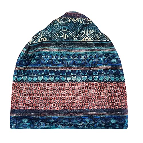 Qunson Women's Printed Baggy Slouchy Beanie Chemo Hat Cap Pack of 2 - Image 4