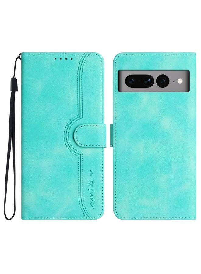 Zaboon Case For Google Pixel 7 Pro 5G Heart Pattern Skin Feel Leather Phone Case - Image 1