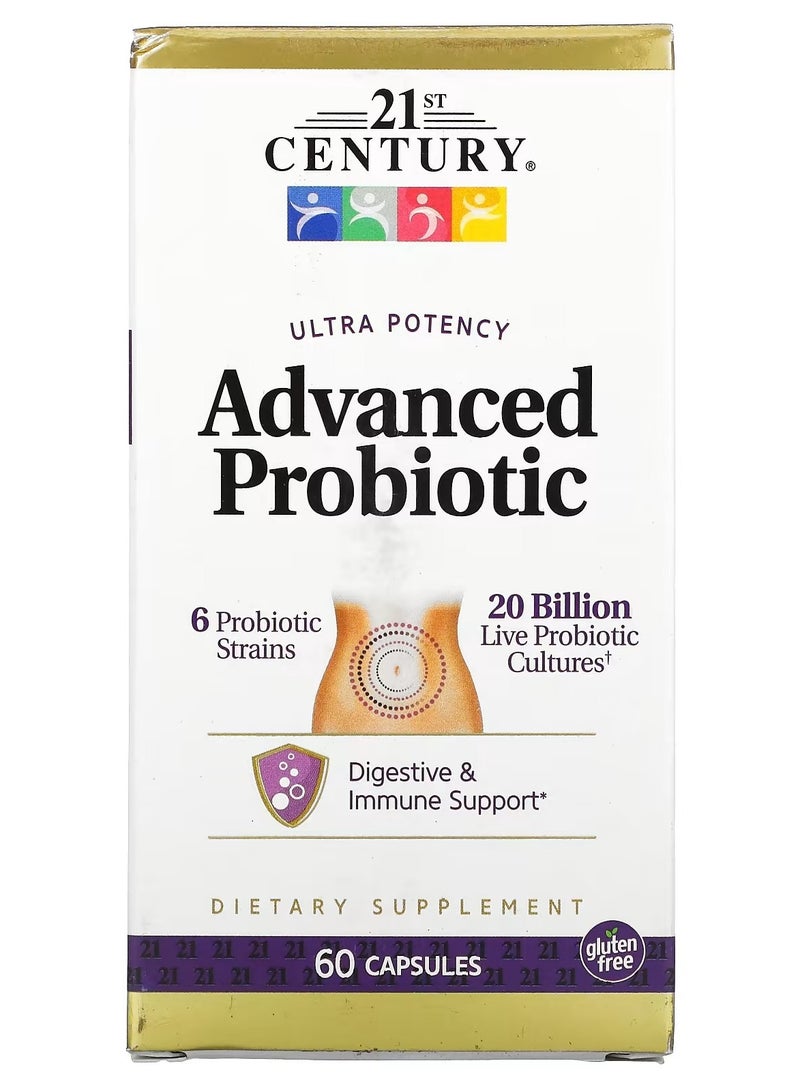 21st Century, Ultra Potency Advanced Probiotic, 60 Capsules