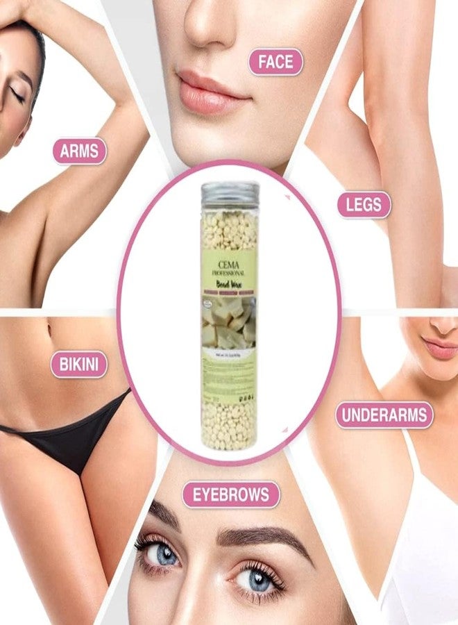 Doberyl Cema Hard Wax Beans,Hair Removal Full Body Brazilian Bikini Beads for Stripless Body Waxing at Home with free spatula, 400 gms Jar (400 Grams, White) - Image 4