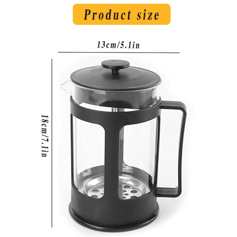N.C NC Freh Press Coffee Maker Travel & Camping Coffee Pot Double Walled Insulated Coffee & Tea Brewer Pot Cold Brew Heat Resistant Office Supplies with Superior Filtration Thoughtful Gifts (800ml) - Image 2