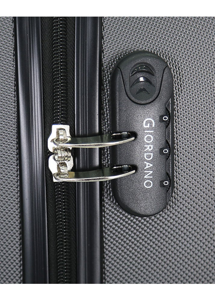 GIORDANO 3-Piece ABS Hardside Spinner Iron Rod Luggage Trolley Set With TSA Lock 20/24/28 Inch Grey  - Image 4