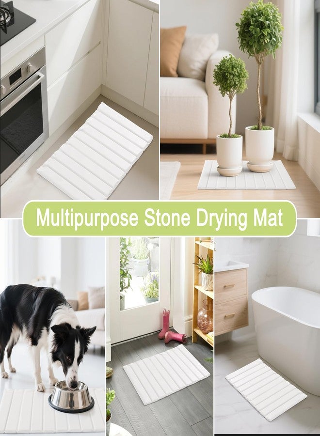 Oxydrily Large Stone Drying Mat for Kitchen Counter, Ultra Absorbent Diatomaceous Earth Mat with PU Leather Cover Stain-resistant Quick Dry/Foldable, Collapsible Dish Mats for Dishes Cups 23.6"x15.3" - Image 5