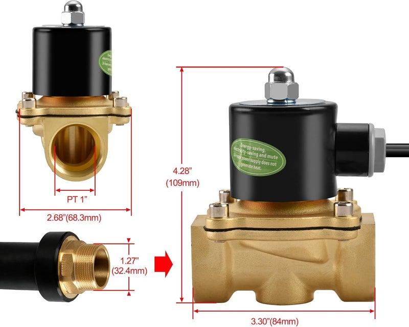 Heschen صمام كهربائي سولينويد من هيسشن نحاسي، 2W-250-25J، PT1''، AC220V، مغلق عادةً - Image 2