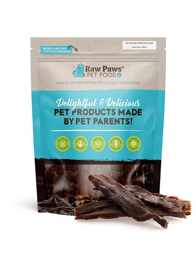 Raw Paws Water Buffalo Jerky Treats for Dogs, 16-oz - Packed in USA - Free-Range Pure Buffalo Meat - Beef Jerky for Dogs Alternative - Jerky Treats for Dogs - Jerky Sticks for Dogs, Dog Beef Jerky - Image 1