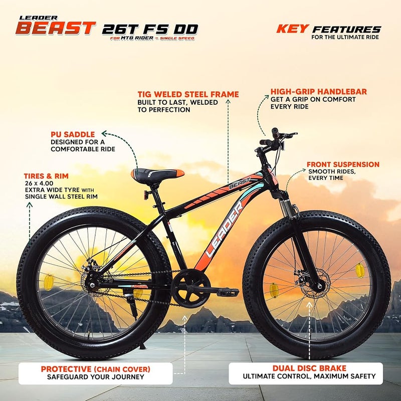 ليدر دراجة Leader Beast هجينة مزودة بإطارات سميكة - Image 5