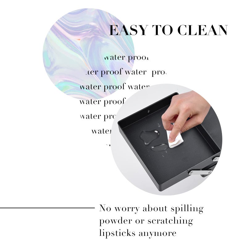 FRENESSA Makeup Case Cosmetic Train Case Organizer 11.8 Inch Large Makeup Box Travel Storage Make Up Train Carrying Case with 6 Trays Locking Hard Vanity Storage Glitter Silver - Image 5