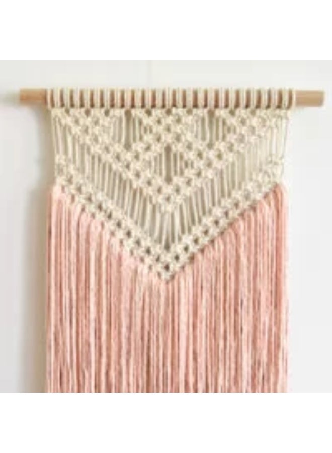 HMK CRAFTS معلقة حائط مكرمية يدوية بتدرجات لونية من الأوف وايت إلى الكشمير  - ديكور بوهيمي مودرن منسوج بخيوط القطن الطبيعي - Image 2