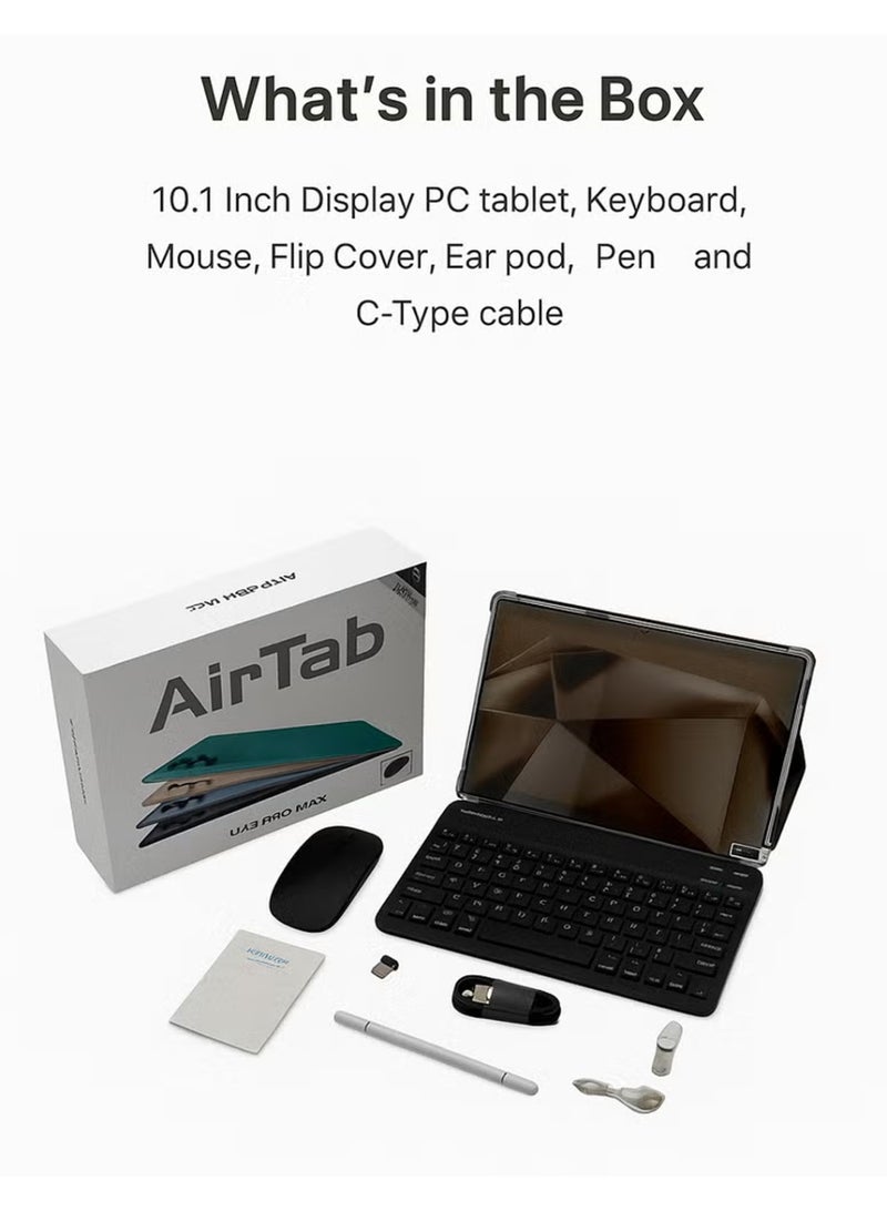 إيرتاب جهاز لوحي ذكي U25 PROMAX | شاشة 10.1 بوصة | ذاكرة وصول عشوائي (RAM) سعة 16 جيجابايت | سعة تخزين 1 تيرابايت | دقة فائقة الوضوح - Image 2