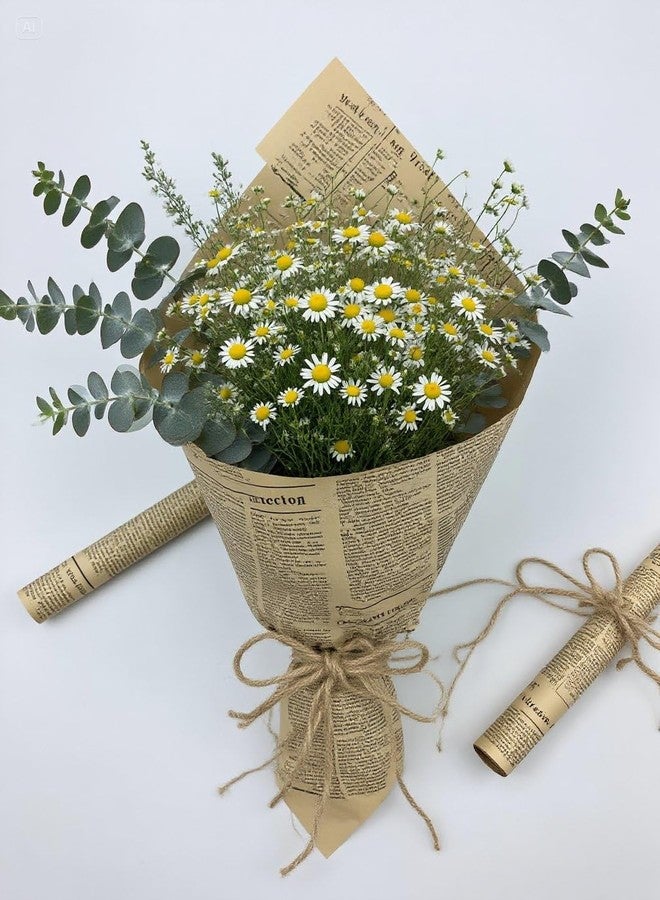 FWSA WRAPS ورق تغليف هدايا بني اللون، 27.6 × 19.7 بوصة، 50 ورقة، مصنوع من ورق جرائد عتيق، مثالي لتغليف الهدايا وتنسيقات الزهور، وحشو ديكورات حفلات أعياد الميلاد والمناسبات الأخرى. - Image 5
