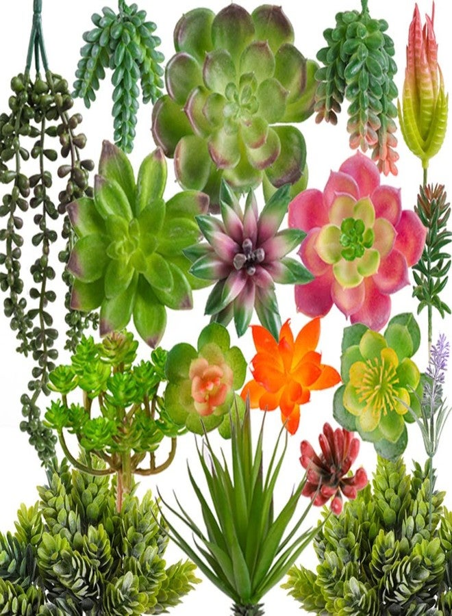COTSEN 18 Pack Artificial Succulents Realistic Textured Fake Succulents Unpotted Artificial Cactus Plant Suitable for Garden Home Office Greening and Decoration - Image 1