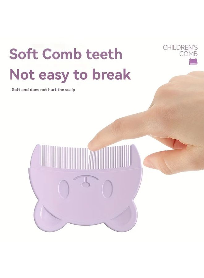 Bear Shaped Comb For Kids Hair Removal And Grooming Set Of 4 Colors Blue Pink Green Purple - Image 3
