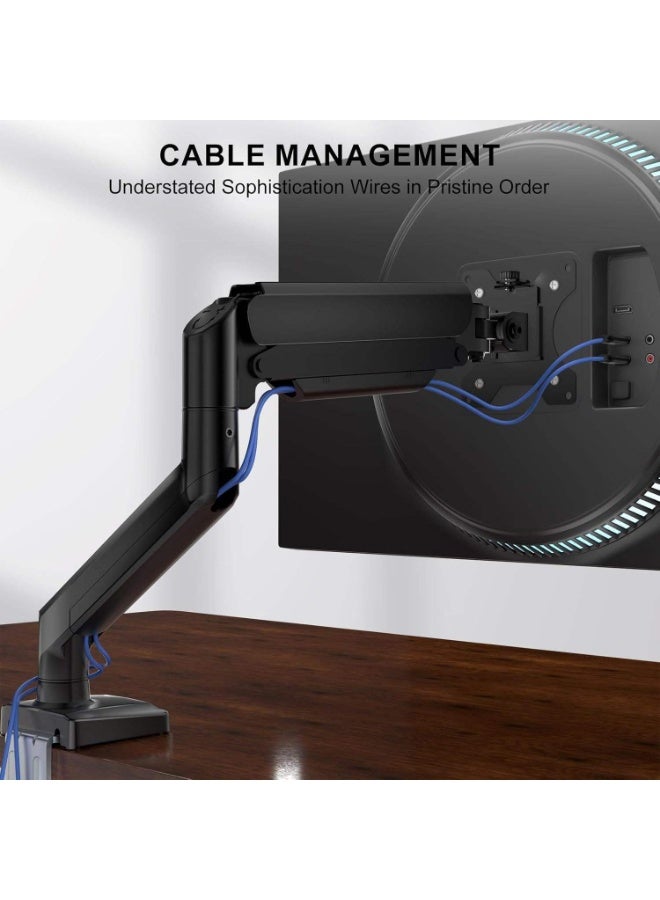 M.A&F's Single Monitor Mount Arm for 32 Inch Screen – Full Motion Gas Spring Desk Mount, Supports 4.4-19.8lbs, VESA 75x75, 100x100, Adjustable Computer Monitor Stand - Image 5