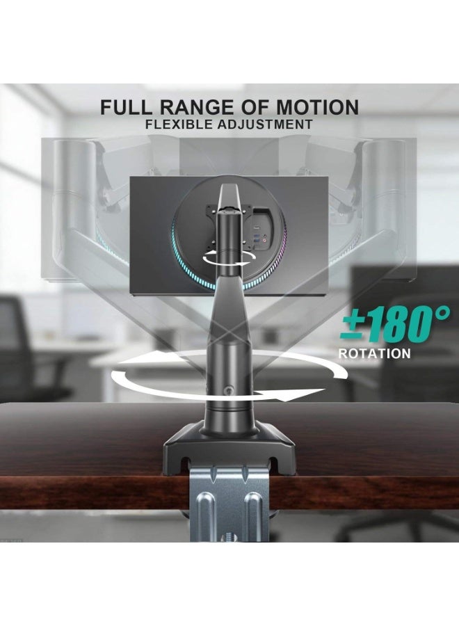 M.A&F's Single Monitor Mount Arm for 32 Inch Screen – Full Motion Gas Spring Desk Mount, Supports 4.4-19.8lbs, VESA 75x75, 100x100, Adjustable Computer Monitor Stand - Image 4