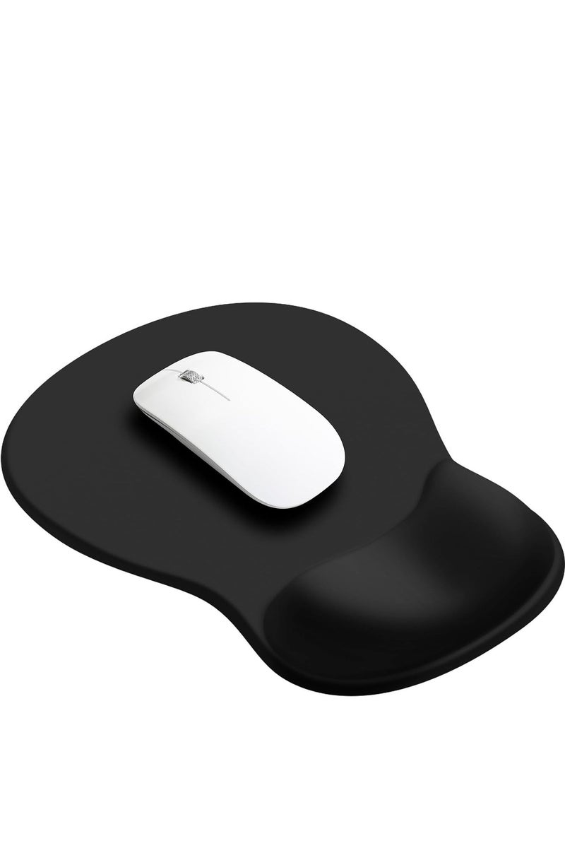 Ergonomic Mouse Pad Wrist Support with Massage Design, Wrist Rest Pain Relief Mousepad with Memory Foam&Non-Slip PU Base, Mouse Pads for Wireless Mouse & Desk (10x8 inch,Black) - Image 1