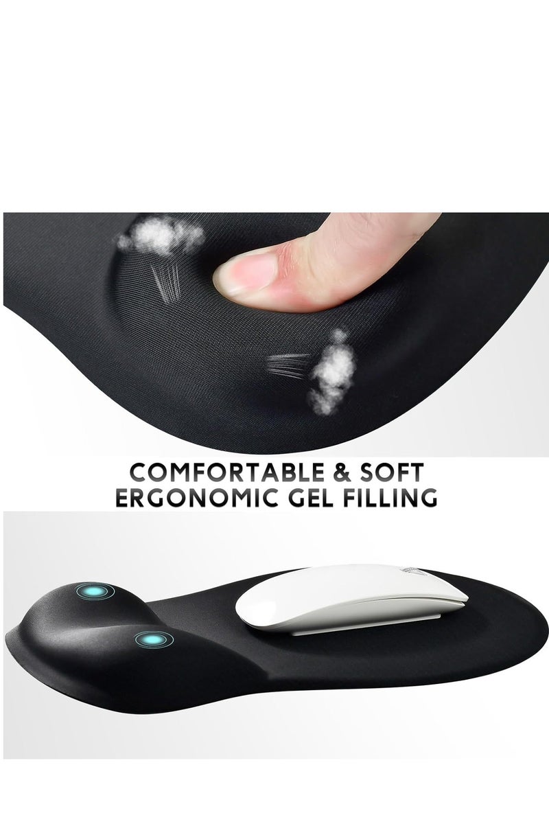 Ergonomic Mouse Pad Wrist Support with Massage Design, Wrist Rest Pain Relief Mousepad with Memory Foam&Non-Slip PU Base, Mouse Pads for Wireless Mouse & Desk (10x8 inch,Black) - Image 3