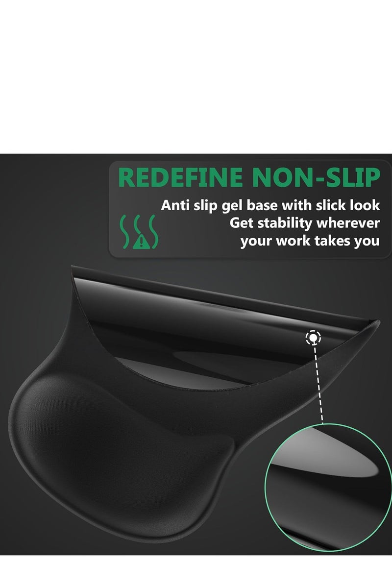 Ergonomic Mouse Pad Wrist Support with Massage Design, Wrist Rest Pain Relief Mousepad with Memory Foam&Non-Slip PU Base, Mouse Pads for Wireless Mouse & Desk (10x8 inch,Black) - Image 4