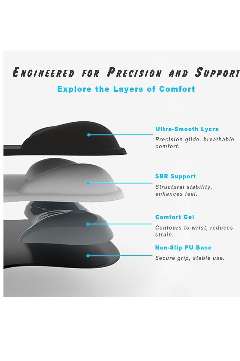 Ergonomic Mouse Pad Wrist Support with Massage Design, Wrist Rest Pain Relief Mousepad with Memory Foam&Non-Slip PU Base, Mouse Pads for Wireless Mouse & Desk (10x8 inch,Black) - Image 5