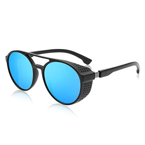 FEISEDY Classic Steampunk Sunglasses for Men Women Retro Round Gothic Shades Eyewear UV400 Protection B2957 - Image 1