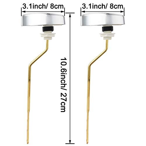 iFealClear 2PCS Brass Toilet Tank Flush Lever Replacement Compatible with TOTO THU068#CP for St743S, St454E, Side Mount Toilet Trip Lever, Easy to Install, Chrome - Image 2