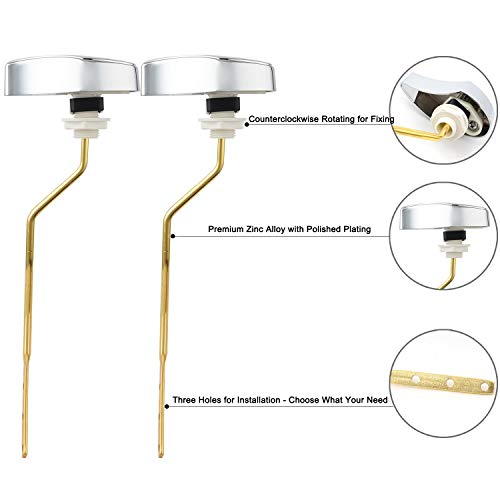 iFealClear 2PCS Brass Toilet Tank Flush Lever Replacement Compatible with TOTO THU068#CP for St743S, St454E, Side Mount Toilet Trip Lever, Easy to Install, Chrome - Image 3