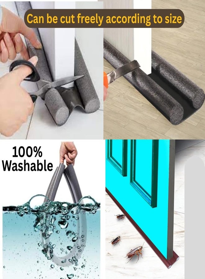 MS QUALITY ZONE Door Draft Stopper for Home | Soundproof & Weatherproof Door Seal Blocker | Blocks Noise, Dust, Cold Air & Insects Reusable Door Guard (2 Pack, 90 x 7 cm) - Image 3