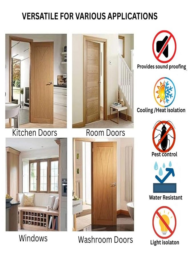 MS QUALITY ZONE Door Draft Stopper for Home | Soundproof & Weatherproof Door Seal Blocker | Blocks Noise, Dust, Cold Air & Insects Reusable Door Guard (2 Pack, 90 x 7 cm) - Image 5