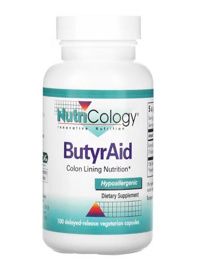 Nutricology ButyrAid 100 Delayed Release Vegetarian Capsules  - Image 1