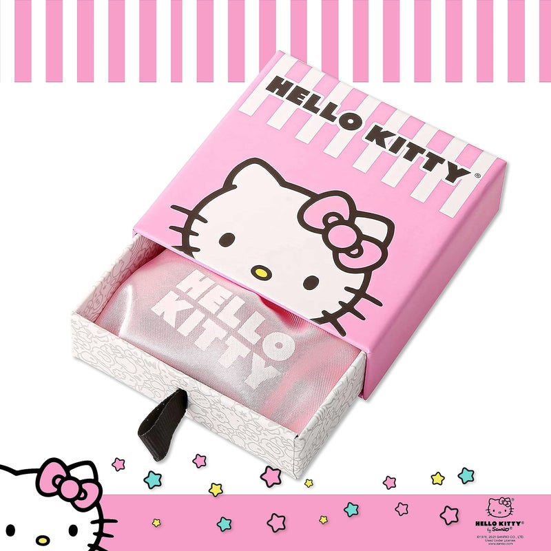 Hello Kitty أقراط هالو كيتي الرسمية للنساء، أقراط هالو كيتي المطلية بالفضة مع قلب كريستالي أحمر، - Image 5
