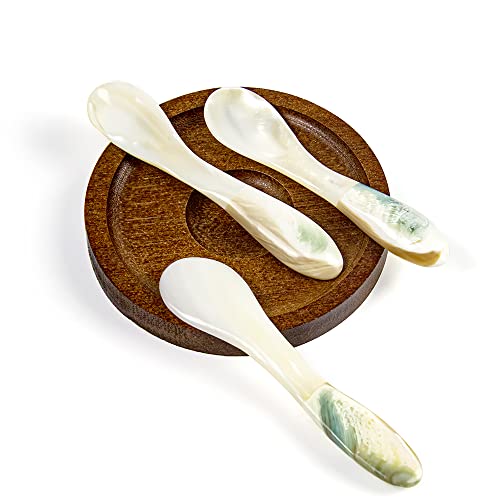 DUEBEL Mother of Pearl Caviar Spoons, 4' Luxury Handmade Spoons for Caviar/Shrimp/Egg/Icecream Serving (5pcs) - Image 2