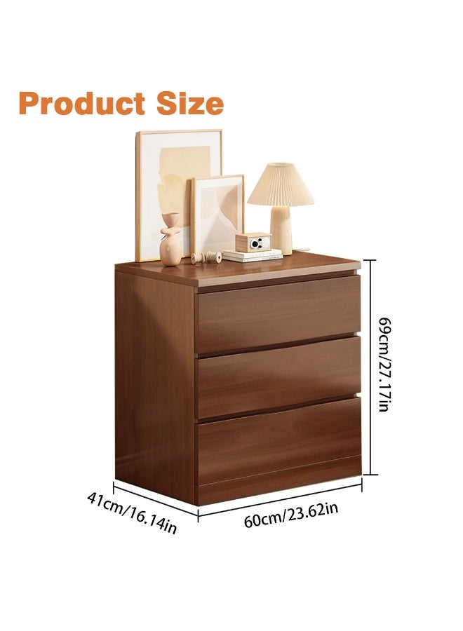 شويوين طاولة بجانب السرير، طاولة بجانب السرير، خزانة بجانب السرير بثلاثة أدراج، خشبية بسيطة وحديثة، طاولة جانبية صغيرة للتخزين، طاولة نهائية، طاولة زاوية صغيرة، خزانة تخزين 40*50*60 - Image 5