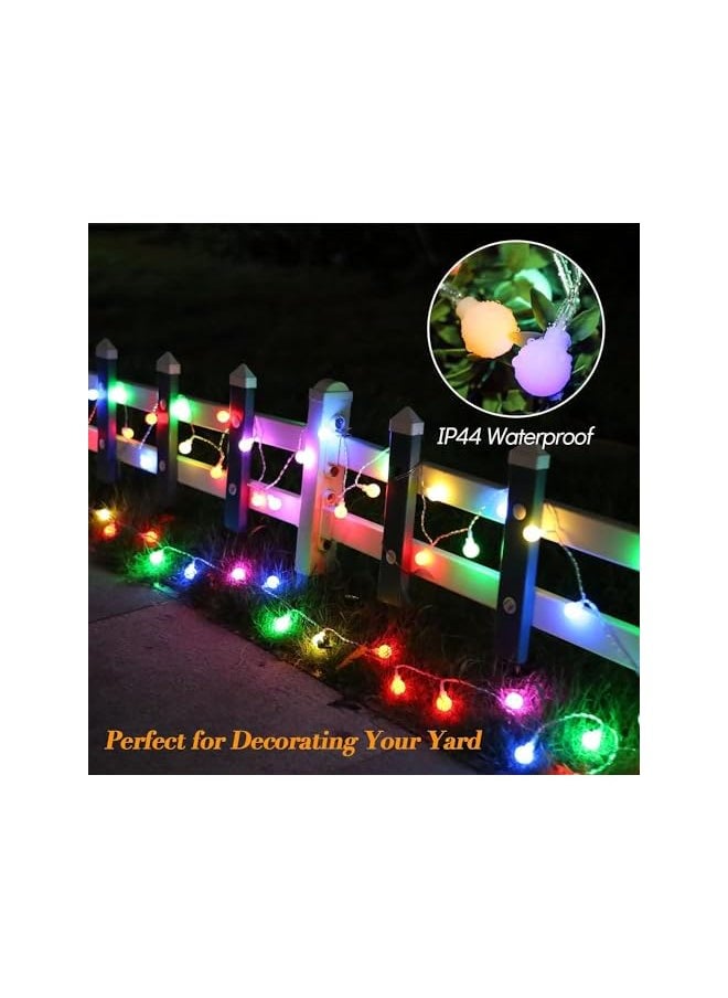 The Bros Globe String Lights, Battery Powered 10M 80 LED Fairy Lights, 8 Modes Waterproof Christmas Lights Outdoor Indoor with Remote for Party Living Room Bedroom Patio Gazebo Camping Garden (Multicolor)  - Image 4