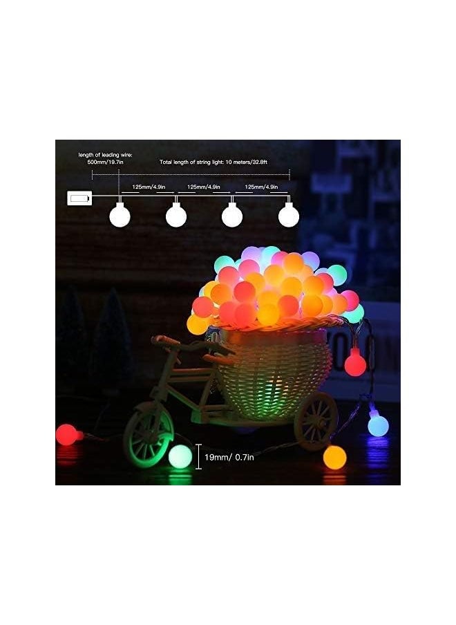 The Bros Globe String Lights, Battery Powered 10M 80 LED Fairy Lights, 8 Modes Waterproof Christmas Lights Outdoor Indoor with Remote for Party Living Room Bedroom Patio Gazebo Camping Garden (Multicolor)  - Image 3