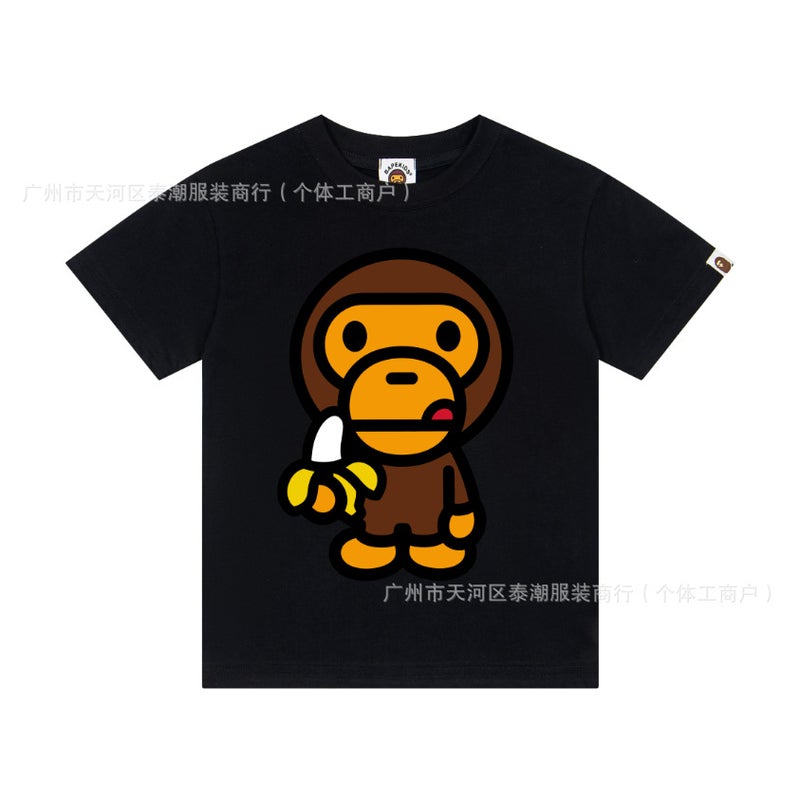 BAPE Camouflage Big Monkey Summer T-Shirt for Boys and Girls, Casual and Versatile - Image 1