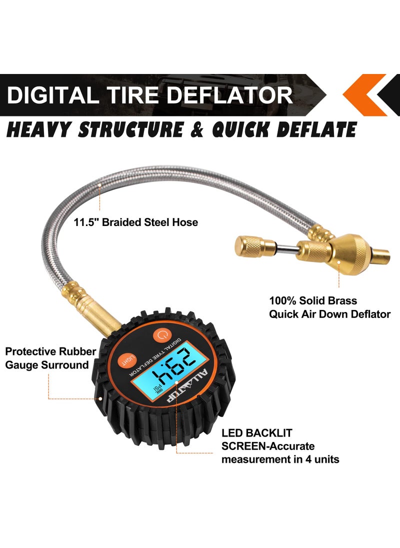 ALL-TOP ALL-TOP 4x4 Digital Tire Deflator kit, Professional Tire Pressure Gauge, Air Down Master, Rapid Tire Deflator (250 PSI)  - Image 3