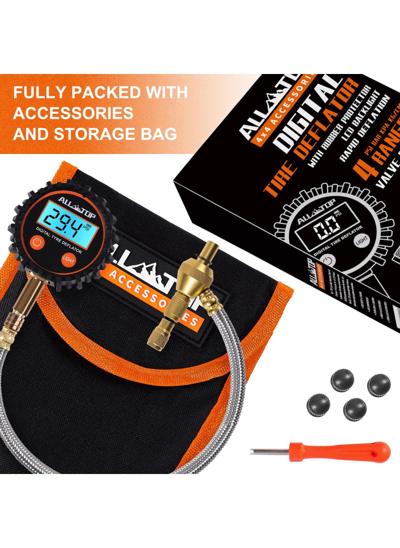 ALL-TOP ALL-TOP 4x4 Digital Tire Deflator kit, Professional Tire Pressure Gauge, Air Down Master, Rapid Tire Deflator (250 PSI)  - Image 2