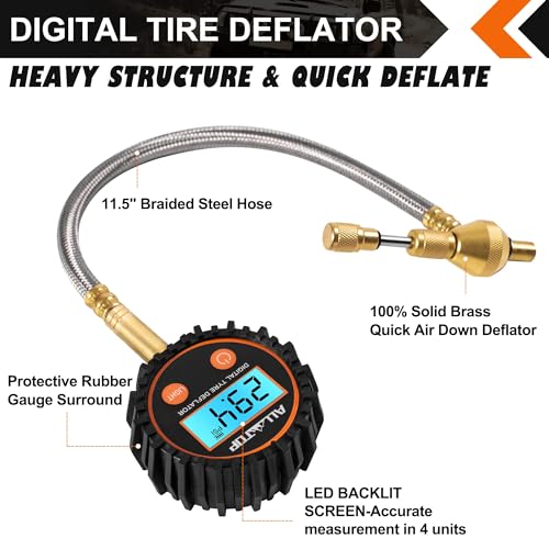 ALL-TOP 4x4 Digital Tire Deflator kit, Professional Tire Pressure Gauge, Air Down Master, Rapid Tire Deflator (250 PSI) - Image 3