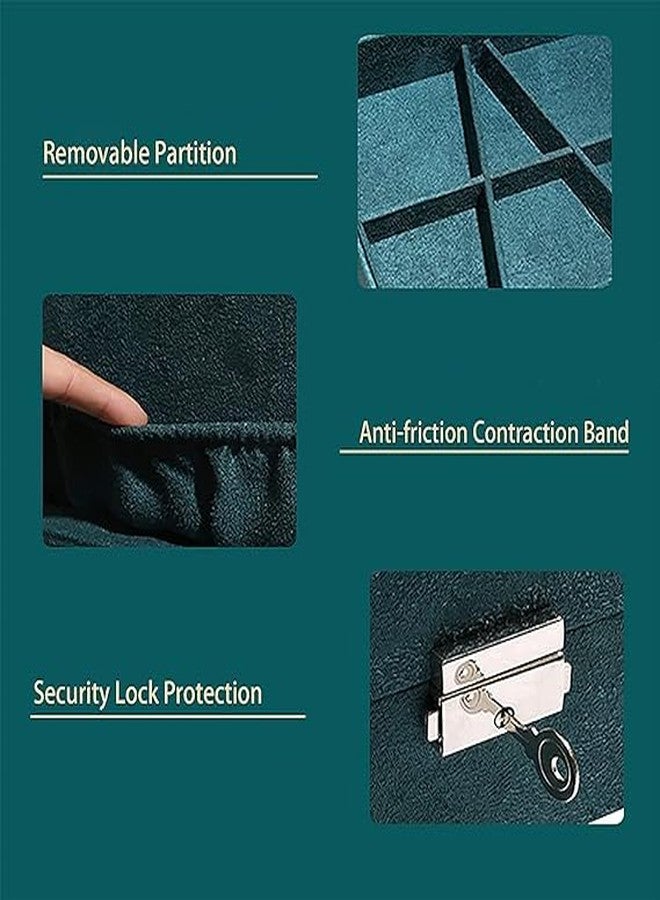 Botash Jewelry Box Large Capacity 3-Layer with with Drawer Lockable Velvet Storage Jewelry Case Organiser for Rings Earrings Necklace Bracelets(1pcs/multicolour) - Image 5