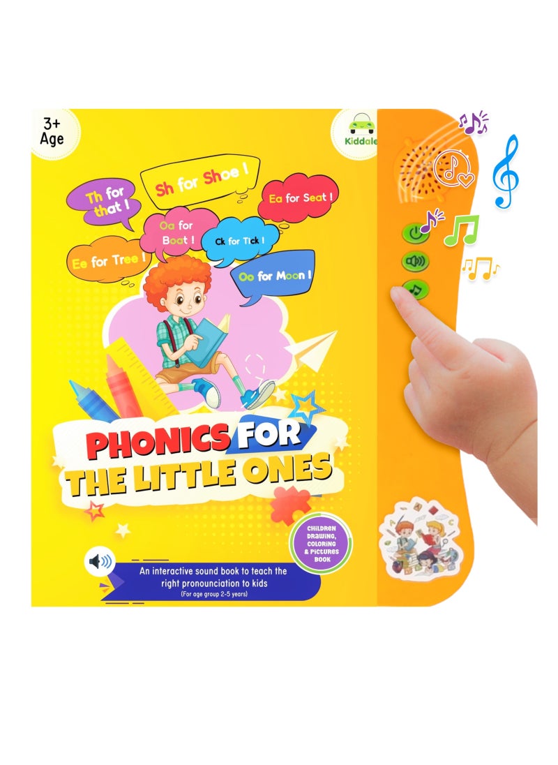 Kiddale - Phonics Sounds Book: Vowels, Consonants, Blends & Syllables | English Learning Toy for 3+ Kids | Musical Songs & Audio Stories - Image 1