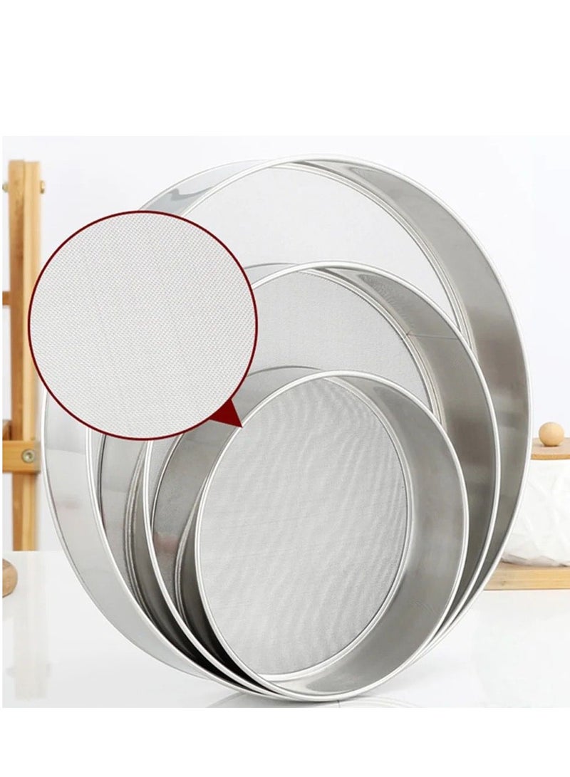 Premium Stainless Steel Flour Sifter Set 4 Piece Round Strainer Set for superior baking results, - Image 2