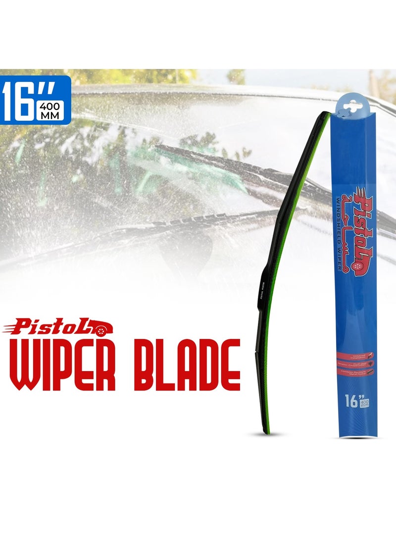 Pistol Car Windshield Wiper 16", Corrosion Resistant Wiper Blade With Dual Steel Tension  - Image 1