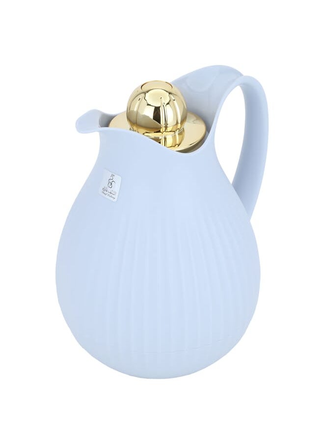 Alsaif Gallery Everestramira Light Blue Ramira Thermos With Gold 1 Liter  - Image 3