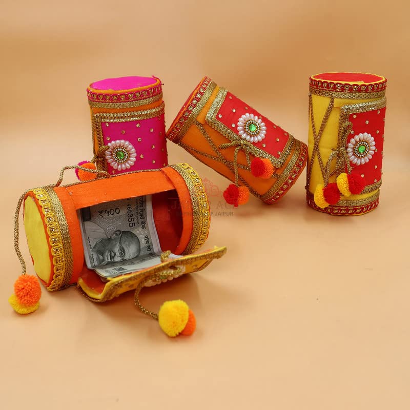 JAIPUR ACE Pack of 4 Assorted Decorative Boxes | Cash Shagun, Jewellery, Bangle Box, Money Envelope Holder | Perfect for Wedding Return Gifts & Festive Celebrations - Image 3