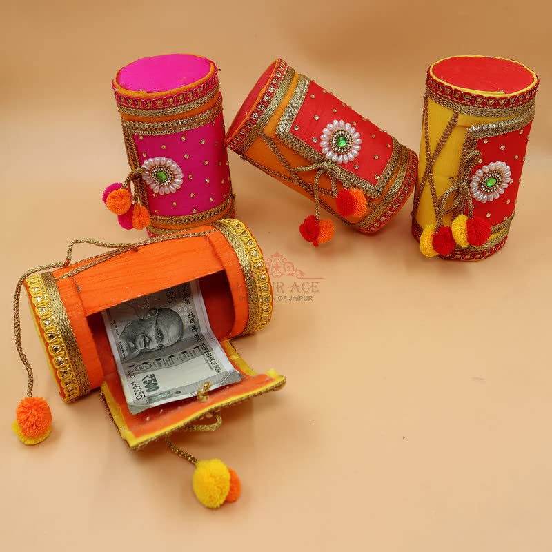 JAIPUR ACE Pack of 4 Assorted Decorative Boxes | Cash Shagun, Jewellery, Bangle Box, Money Envelope Holder | Perfect for Wedding Return Gifts & Festive Celebrations - Image 1