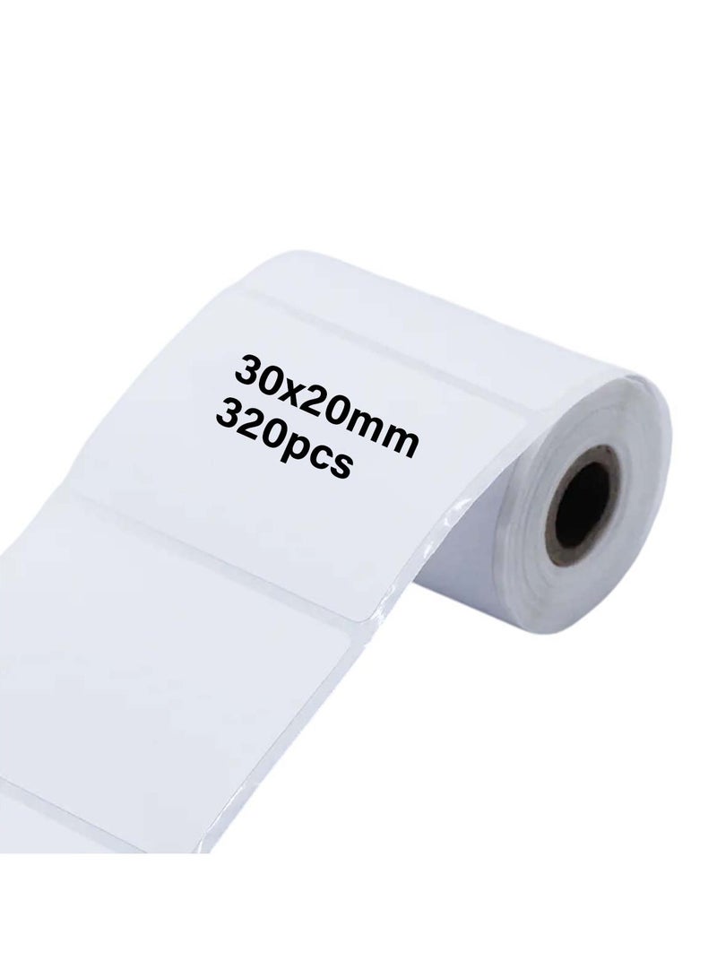 Generic 320 Pcs Self-Adhesive Label Stickers Roll 30x20mm for Multipurpose Use - Image 1