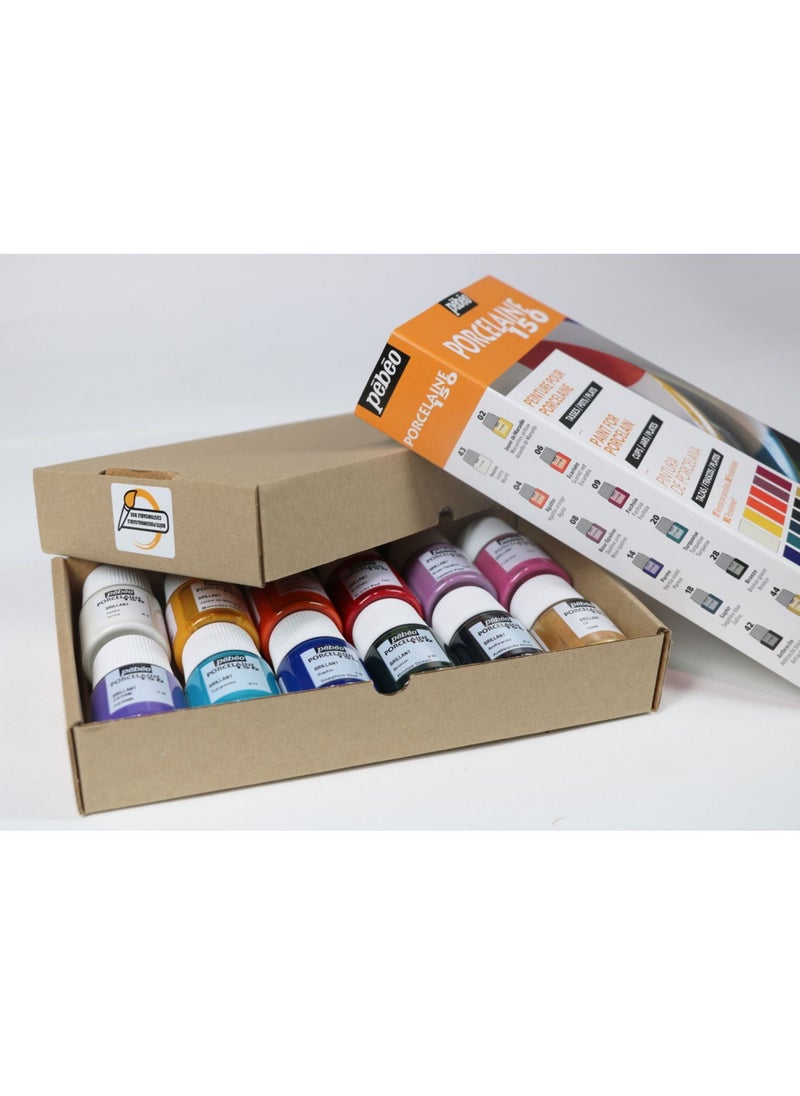 Pebeo Porcelain 150 Glossy Paints Set of 12 in 20 ML