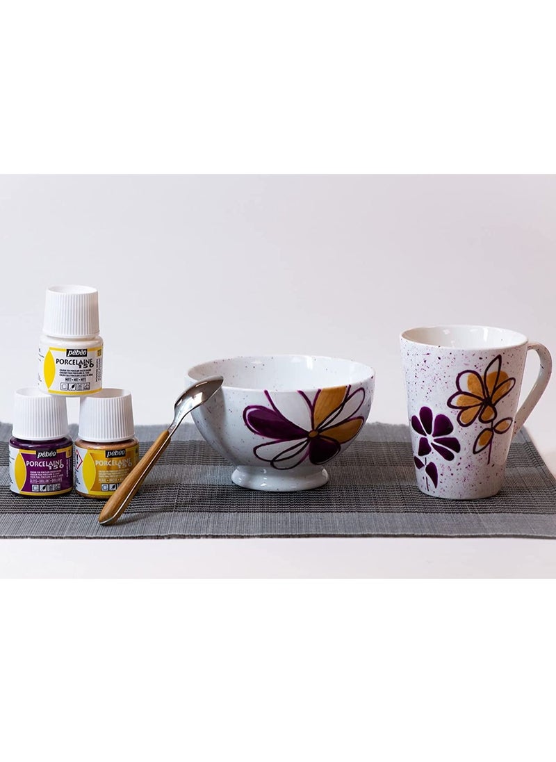 Pebeo Porcelain 150 Glossy Paints Set of 12 in 20 ML