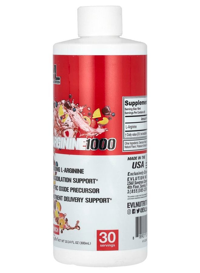 EVLUTION NUTRITION L-Arginine 1000 Fruit Punch 1000 mg 10.14 fl oz (300 ml) - Image 2